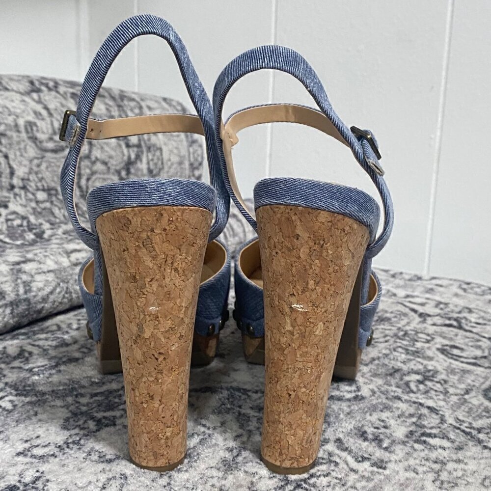 Just Fab Maya Ankle Strap in Blue Denim Size 9 - Picture 4 of 5
